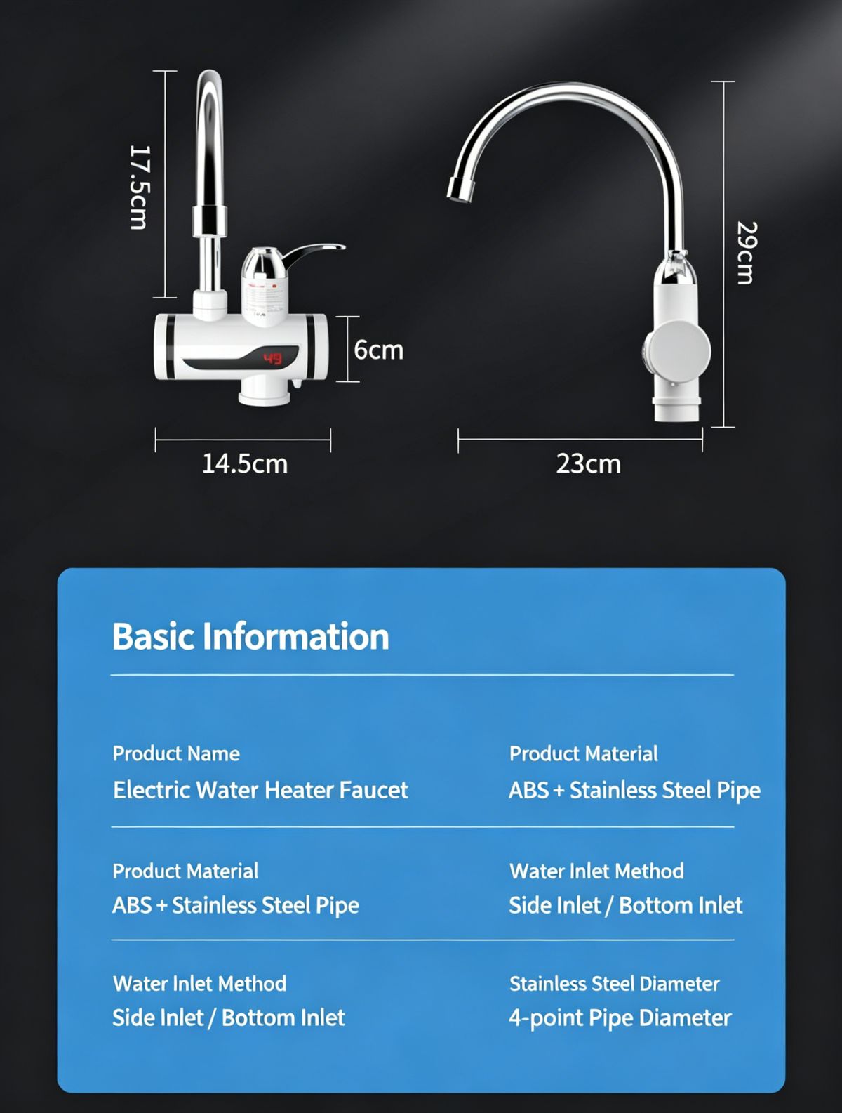 Instant-Heating Electric Hot Water Faucet for Home Use – Free Shipping & Tax-Free - view 4 | Ghana Appliances
