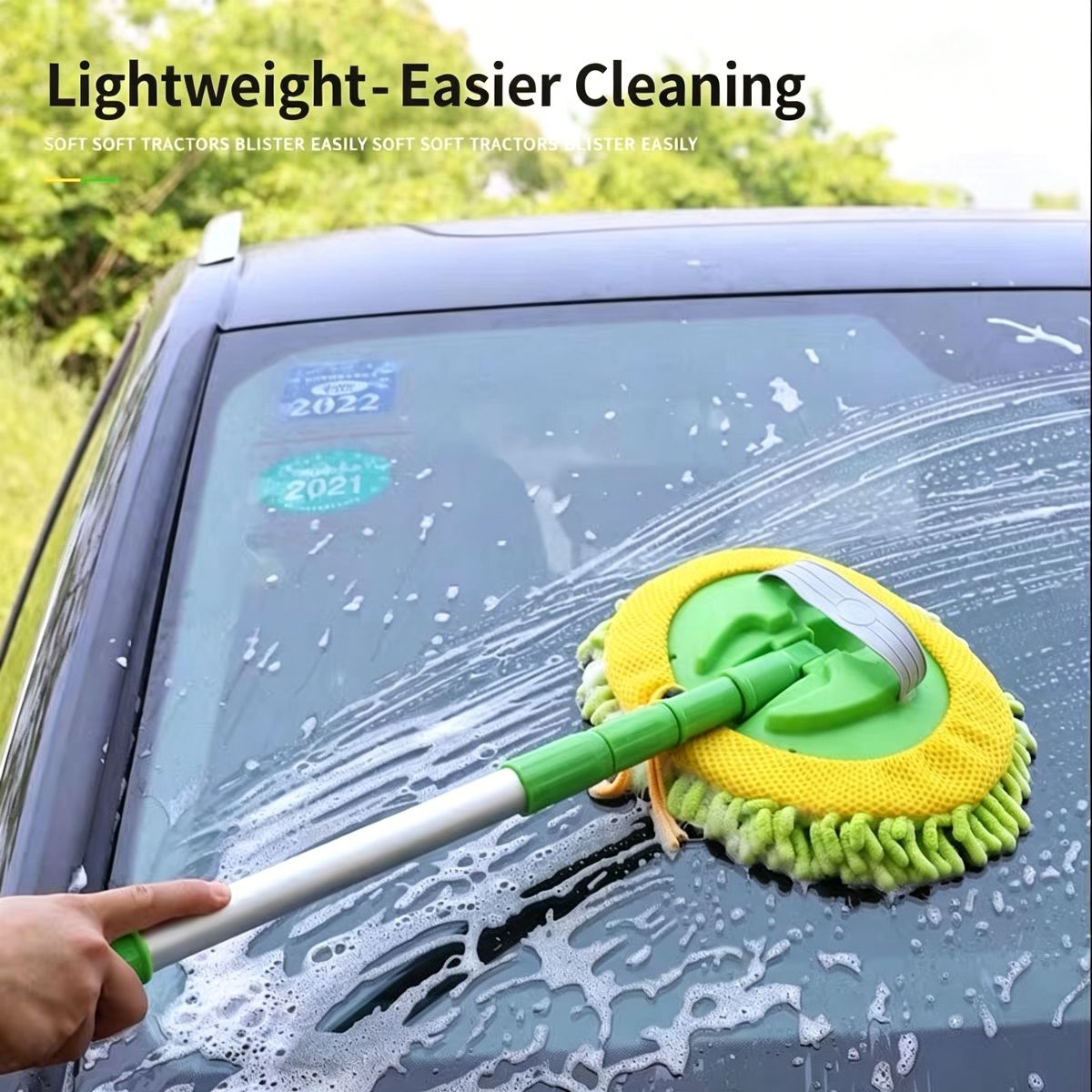 Green Car Wash Mop – Extendable Single-Head Chenille Mop (2-Section Handle) – Free Shipping & Tax-Free - Buy in Ghana | COD
