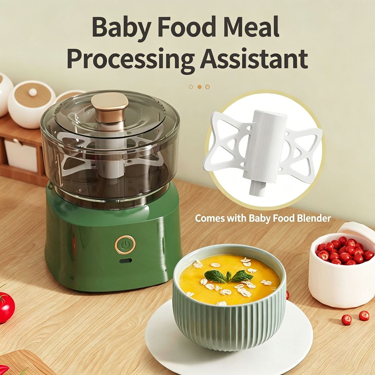White Multifunctional Electric Food Processor (Top-Spec/Rechargeable) – Double-Tap to Start – Electroplated Finish - view 3 | Ghana Appliances