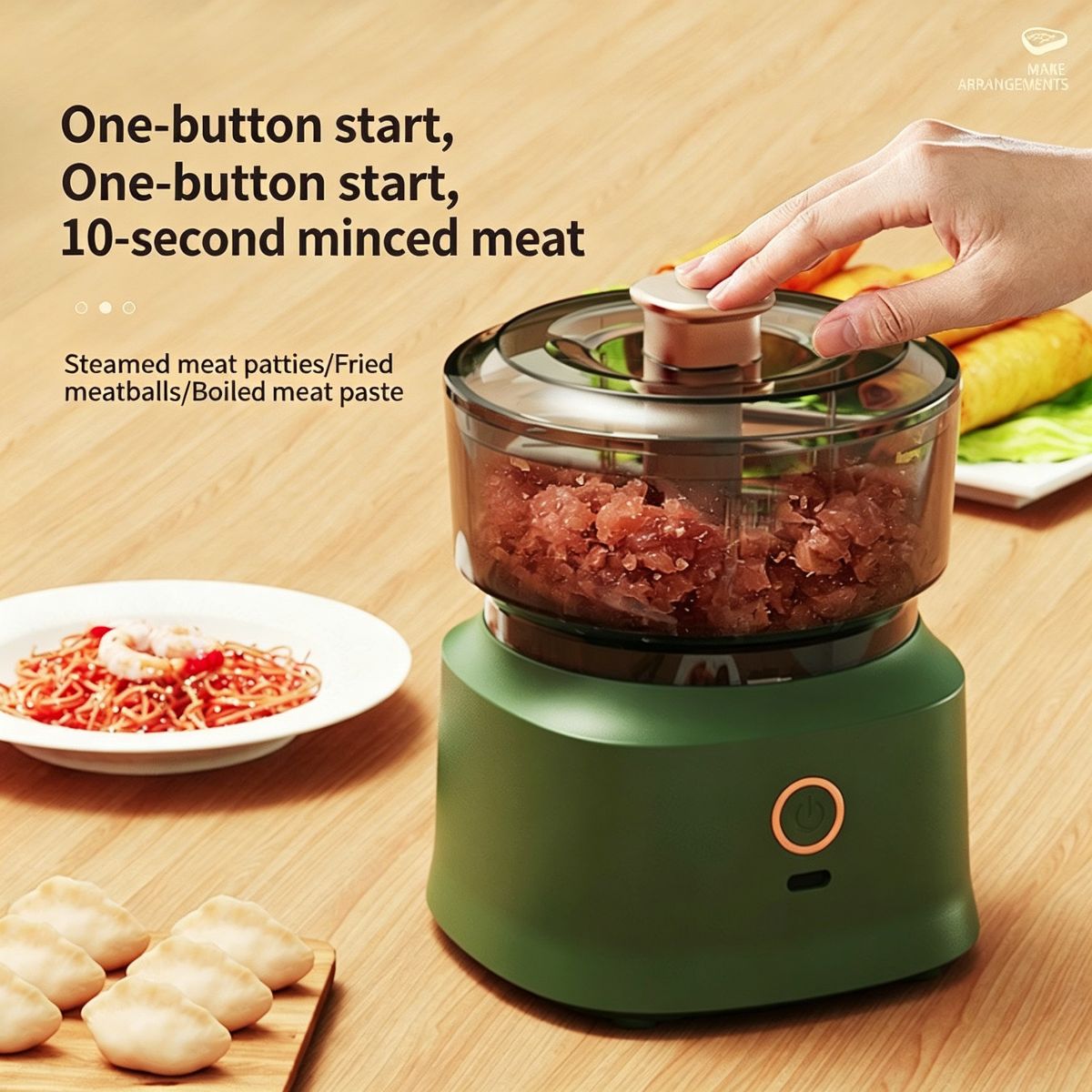 White Multifunctional Electric Food Processor (Top-Spec/Rechargeable) – Double-Tap to Start – Electroplated Finish - view 5 | Ghana Appliances
