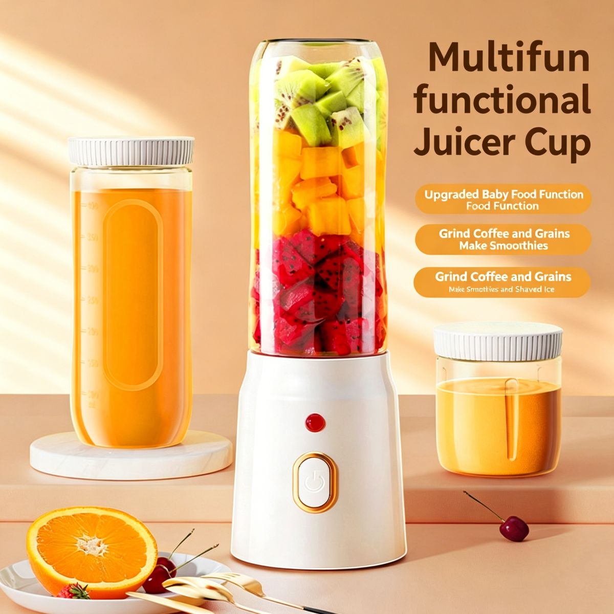 New Portable Rechargeable White Juicer – Includes Small Baby Food Cup – Free Shipping & Tax-Free - view 2 | Ghana Appliances