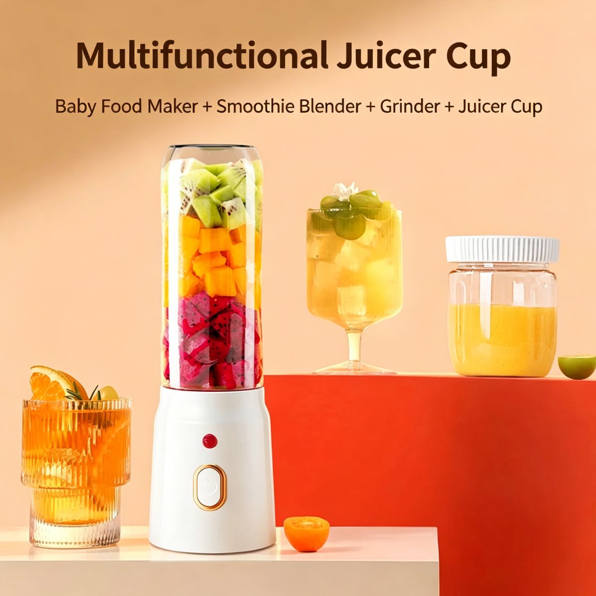 New Portable Rechargeable White Juicer – Includes Small Baby Food Cup – Free Shipping & Tax-Free - view 3 | Ghana Appliances