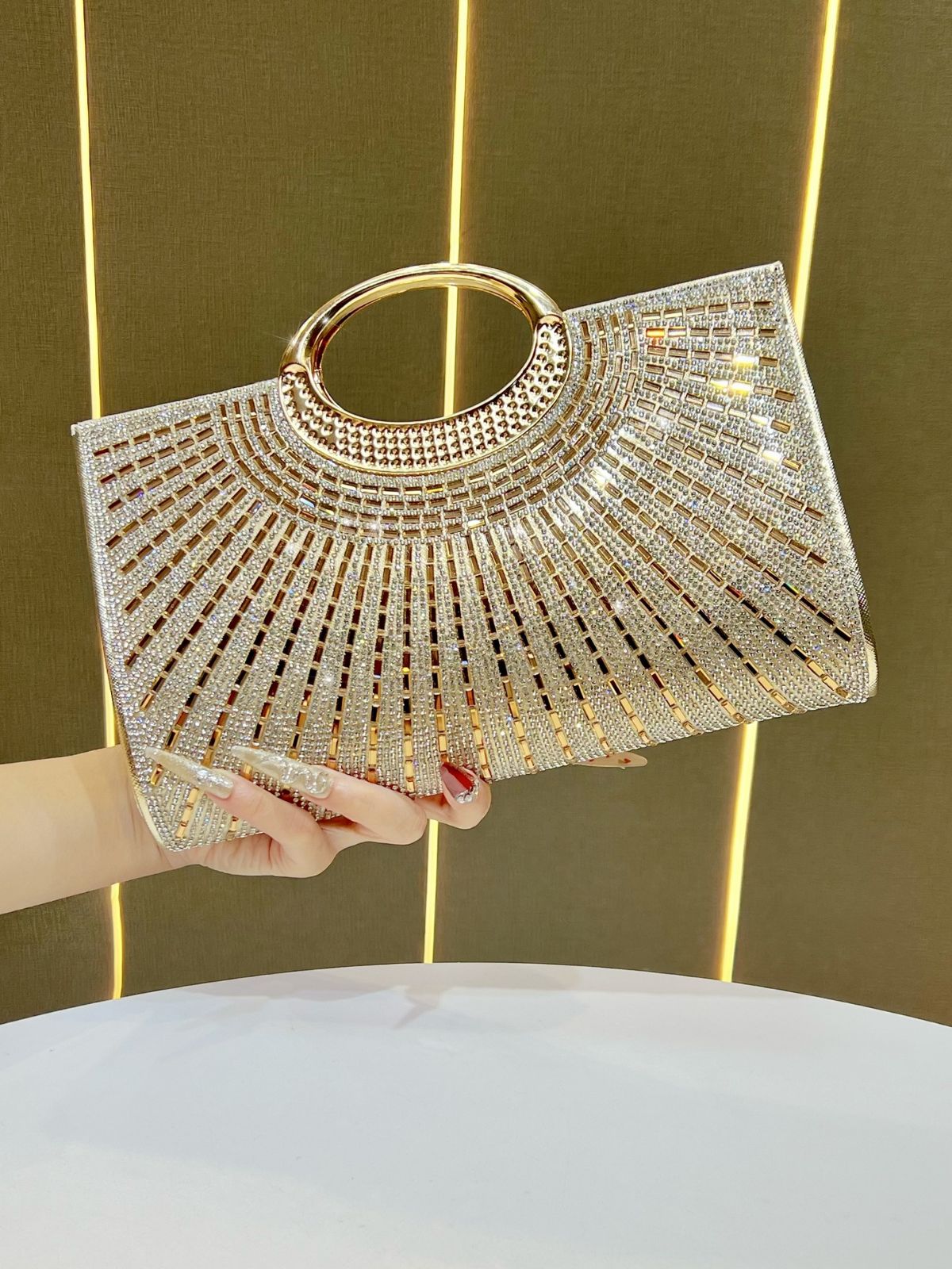 gold-Vintage-Style Rhinestone-Embellished Handbag (Affordable Luxury) – Free Shipping & Tax-Free - Buy in Ghana | COD