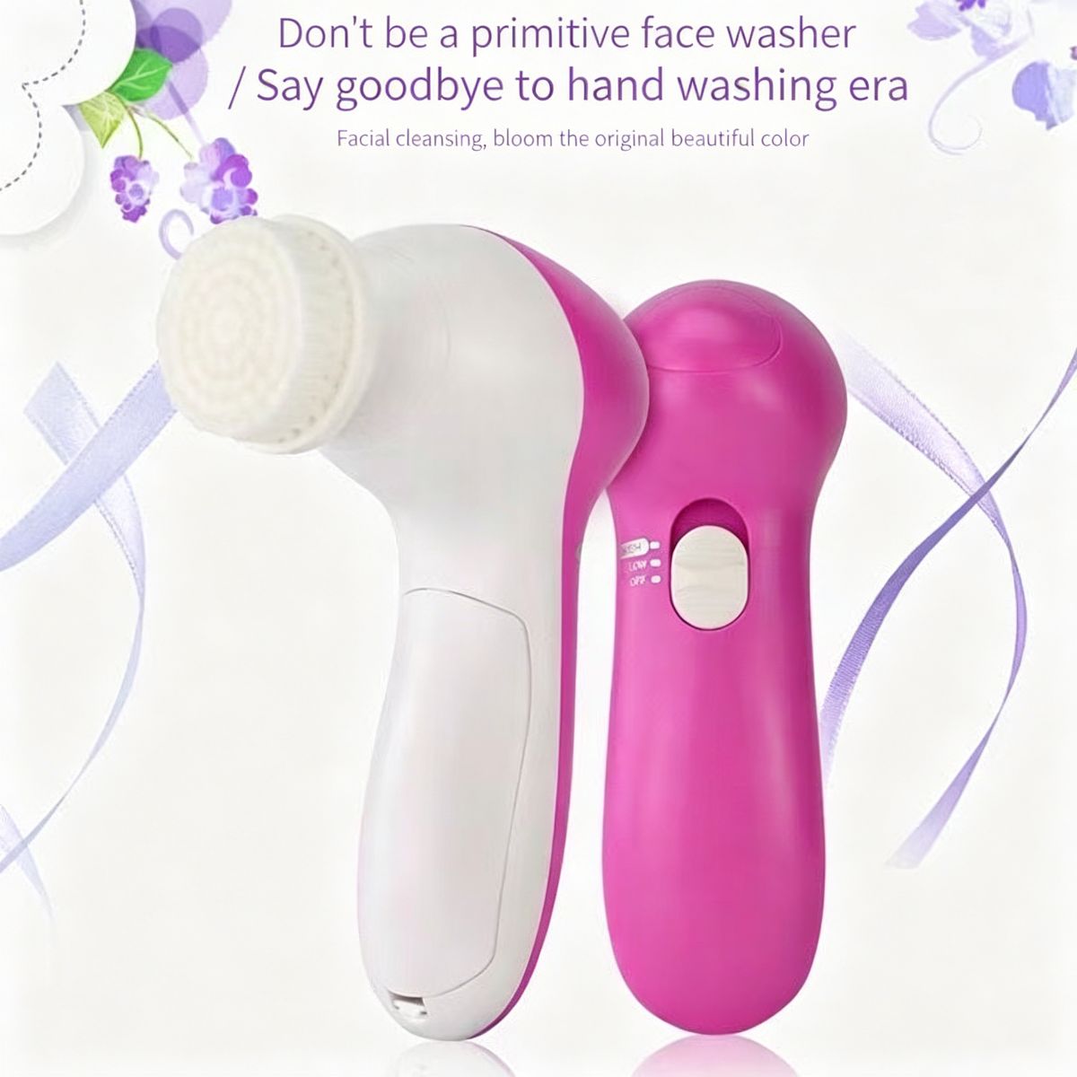 Pink 5-in-1 Facial Cleansing Device – Free Shipping & Tax-Free 2