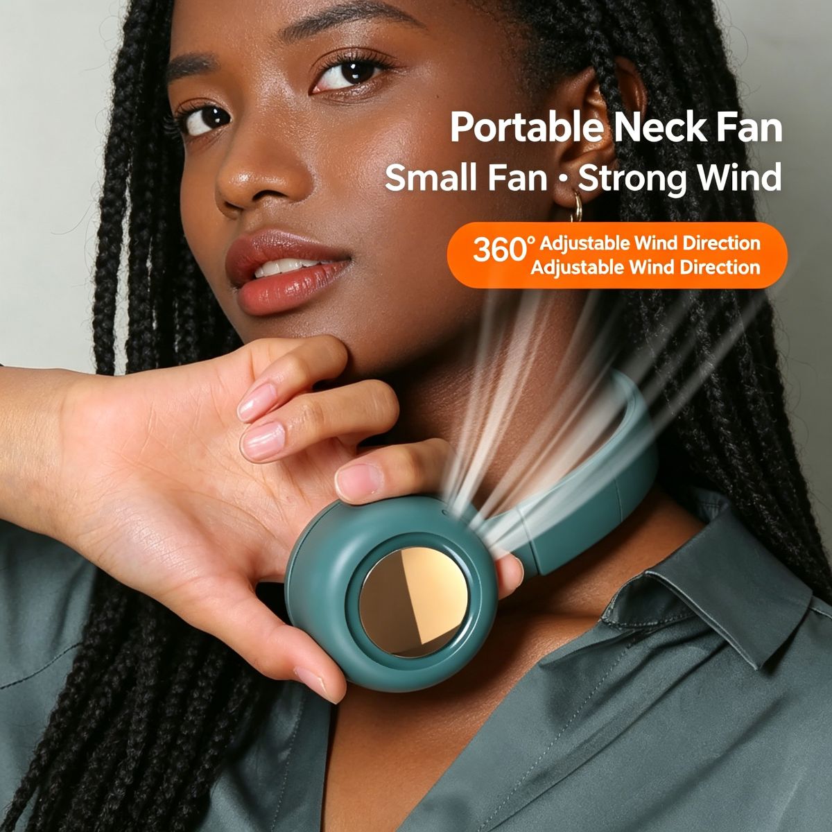 Clip-On Mini Personal Fan - 3 Speed Rechargeable Portable Wearable Fan, Lightweight USB Neck Fan with High Capacity Battery for Outdoor, Office, Travel 2