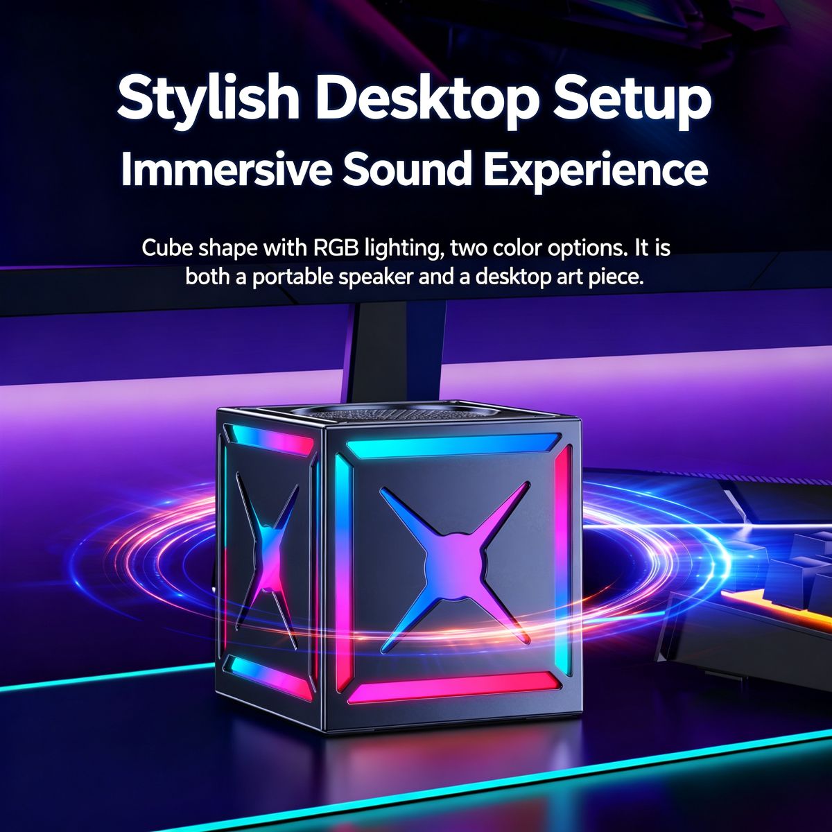 Black/RGB Subwoofer "Black Warrior" Bluetooth Speaker / Free Shipping & Tax-Free 2