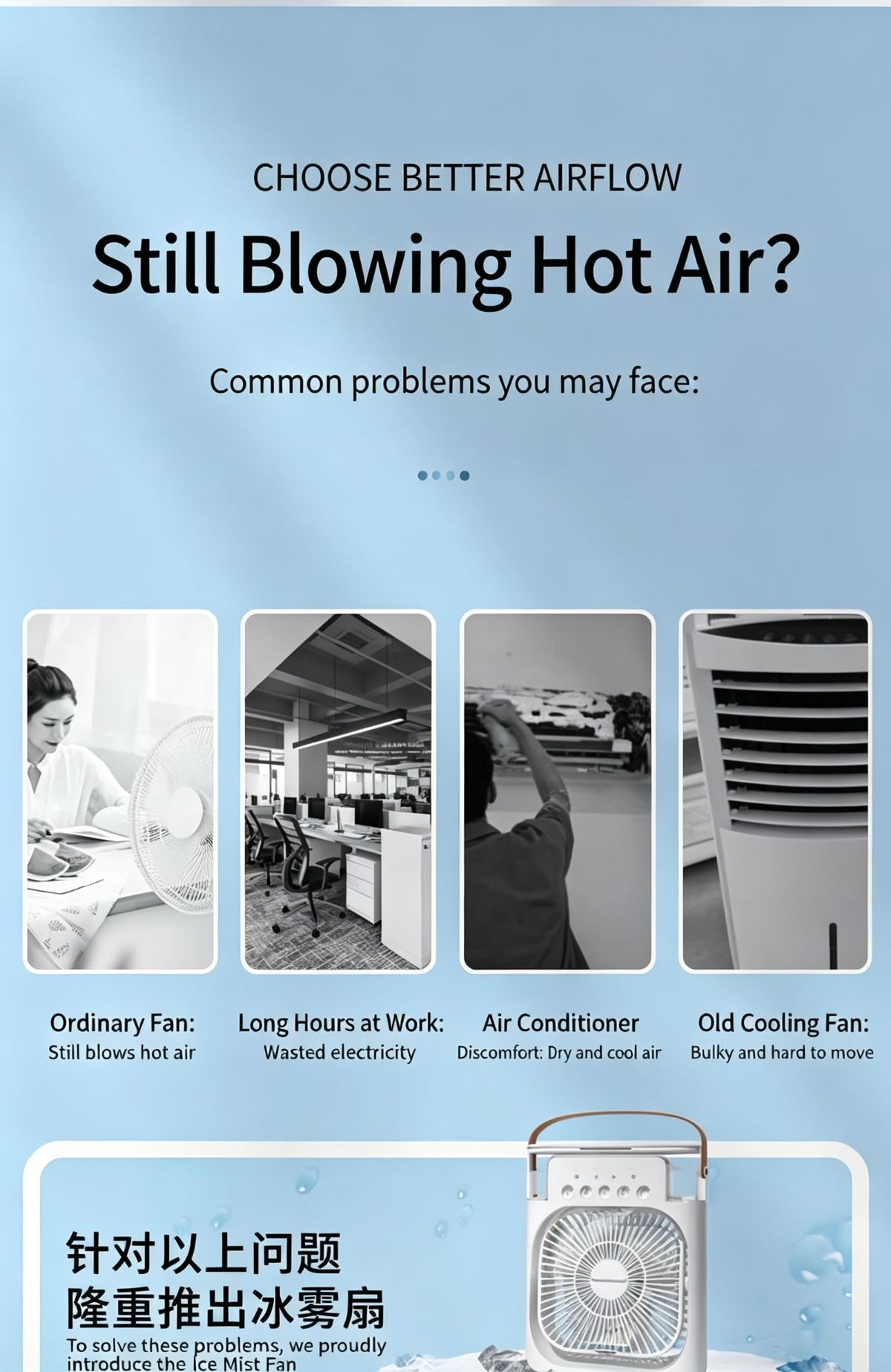 White 5-Nozzle Misting Fan / Duty-Free & Free Shipping 2