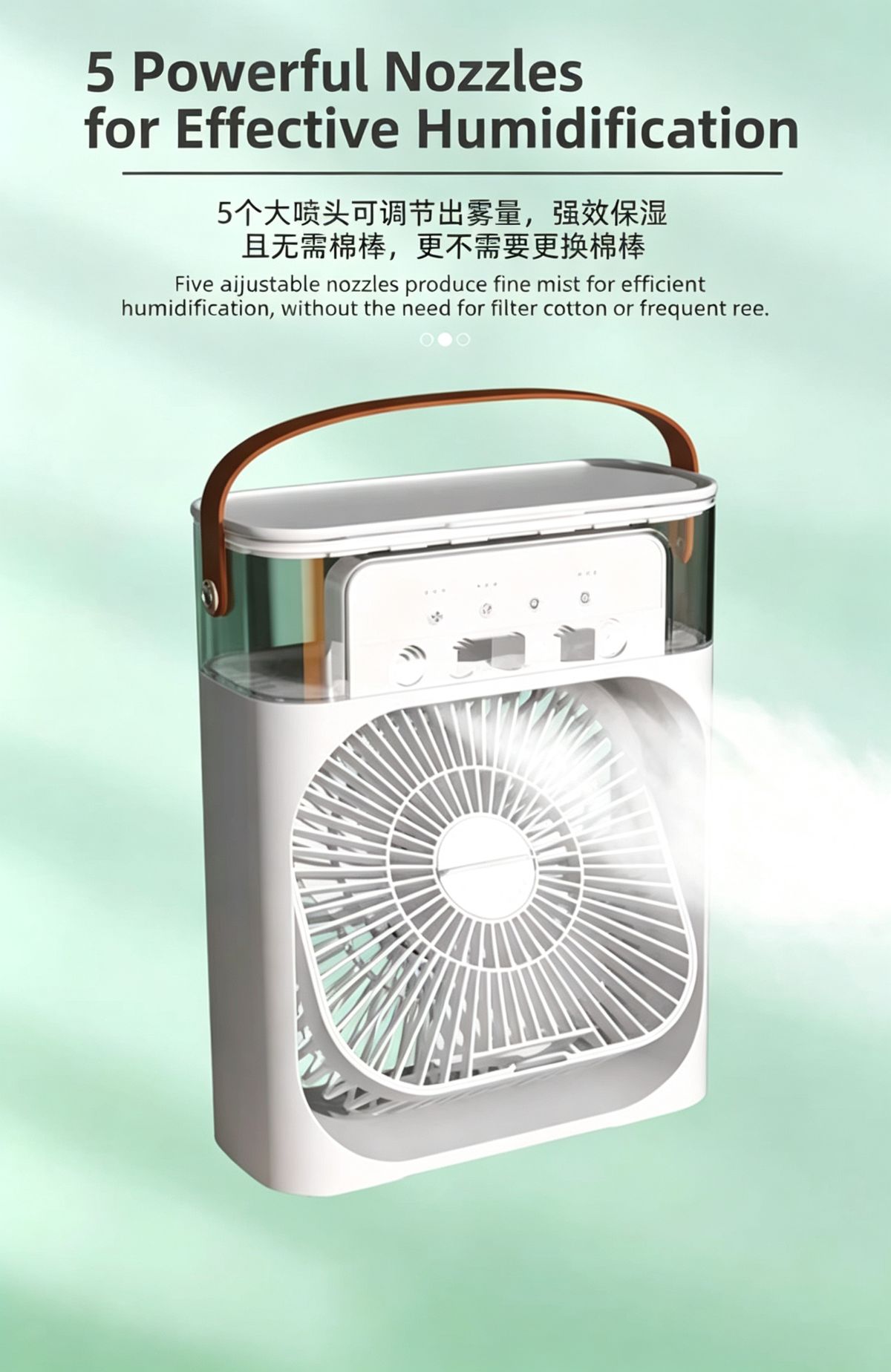 White 5-Nozzle Misting Fan / Duty-Free & Free Shipping 3