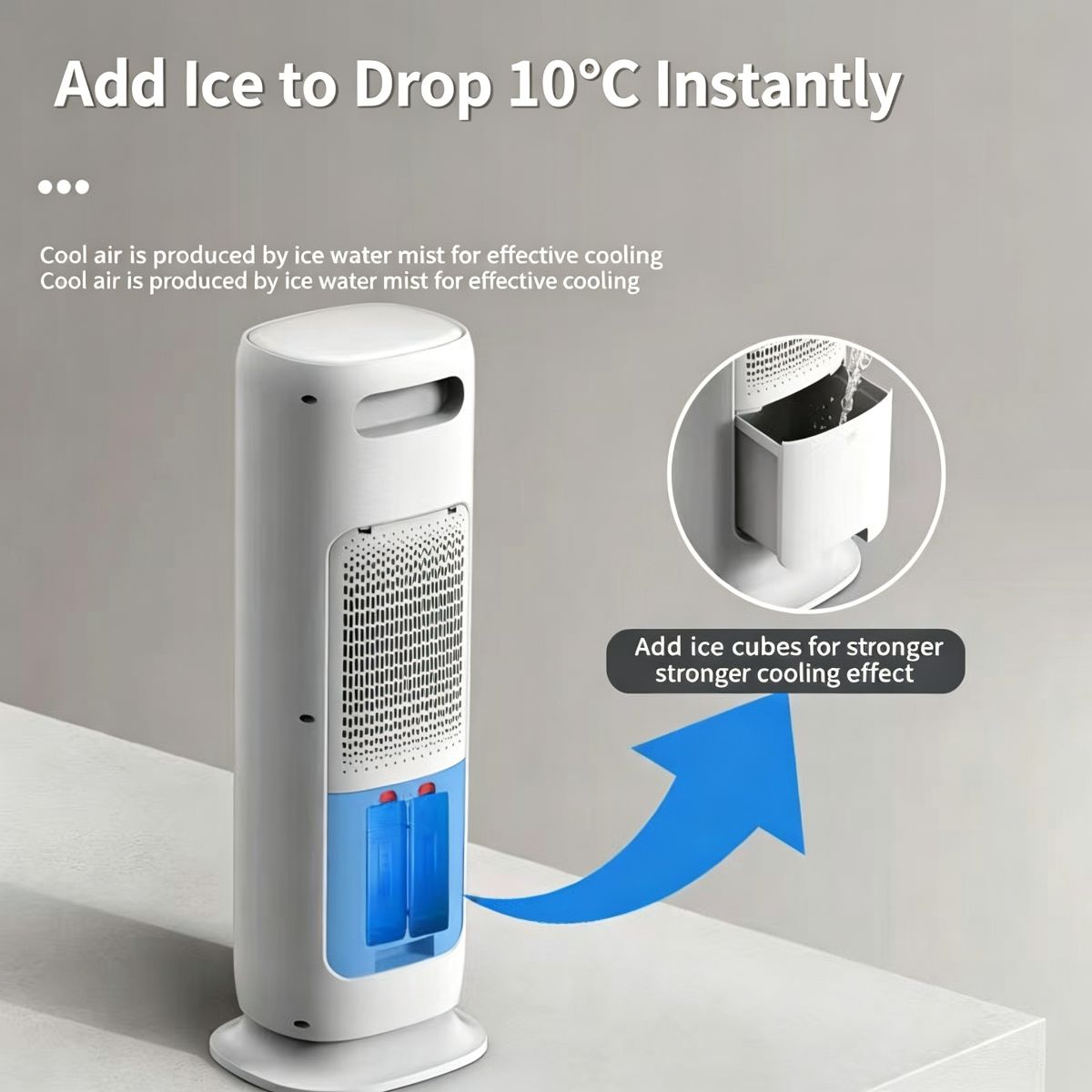 Mini Air Conditioner™ — 1200m³/h Portable Tower AC That Cools Your Entire Room in 3 Minutes | 10L Tank, UV Sterilization, Remote Control, No Installation Needed 2