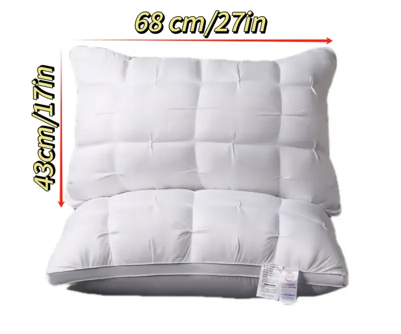 1pc/White/Luxury 5-Star Hotel Pillow 19×29” （48CMx74CM）900g weight per pillow, ultra-soft and fluffy | Suitable for all sleeping positions, provides neck support | Tax-free and free shipping  2